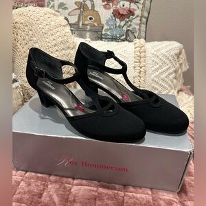 Ros Hommerson Black T-Strap Heels